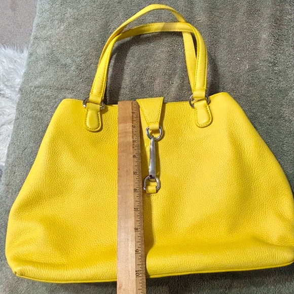 Talbots - NWOT bright yellow pebble leather bag purse - Picture 4 of 10
